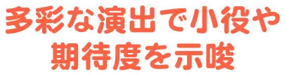 多彩な演出で小役や期待度を示唆